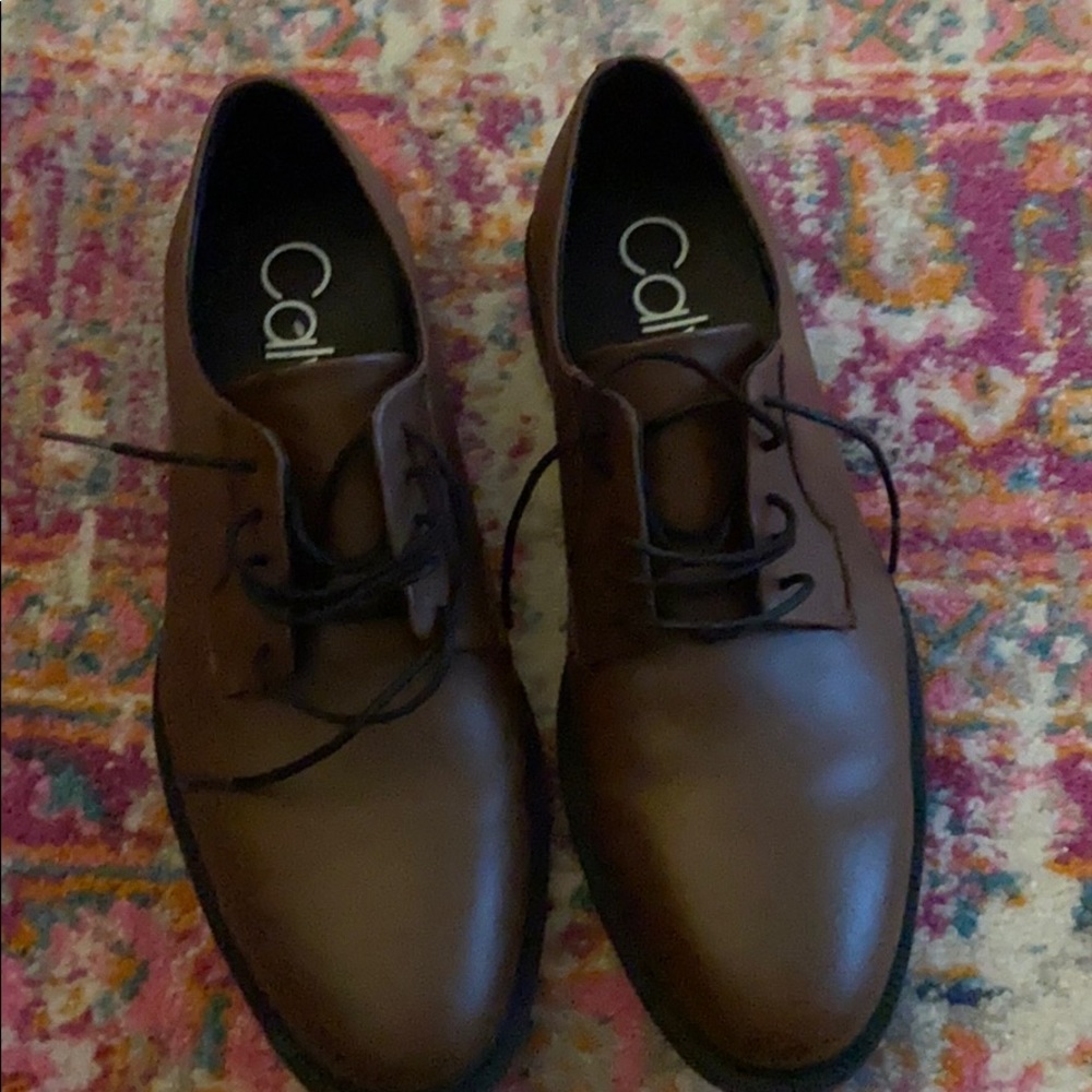 Brown black Calvin klein shoes